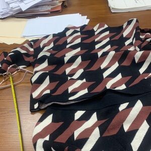 Ann Taylor Factory Black and Brown Geometric Dress